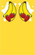 Bananas Strawberries Yellow Bookmark