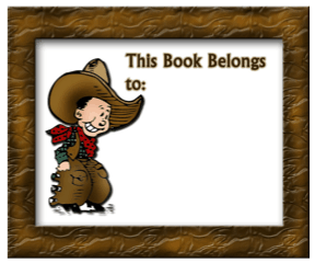 Cowboy Bookplates bookmark