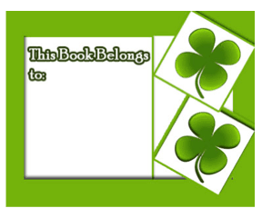 Green Clover Bookplates bookmark