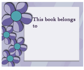 Purple Flower Bookplates bookmark