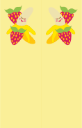 Banana Strawberries Yellow Bookmark