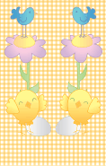 Bird Flower Yellow Gingham Bookmark