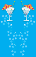 Blue Cocktail Umbrella Bookmark