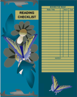 Butterflies And Flowers Reading Checklist Bookmark