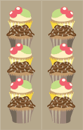 Cupcakes Brown Bookmark