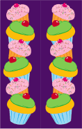Cupcakes Purple Bookmark