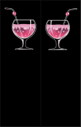 Pink Cocktail Black Bookmark