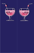 Pink Cocktail Purple Bookmark