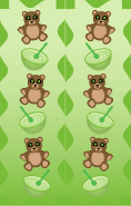 Teddy Bears Green Bookmark