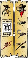 Western Bookmark with Sheriff