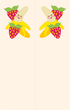 Banana Strawberries White Bookmark bookmark