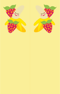 Banana Strawberries Yellow Bookmark bookmark