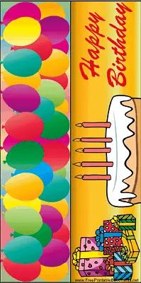 Birthday Bookmark with Cake bookmark