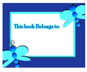 Blue Butterfly Bookplates bookmark