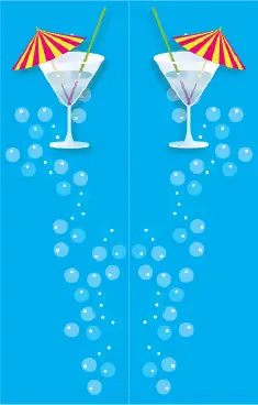 Blue Cocktail Umbrella Bookmark bookmark