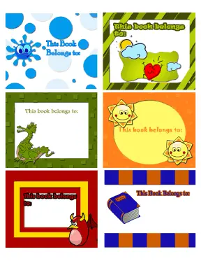 Bright Bookplates Assorted bookmark