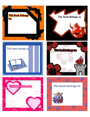 Horror Fantasy And Romance Bookplates Assorted bookmark