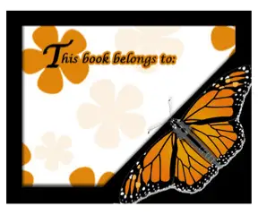 Monarch Butterfly Bookplates bookmark
