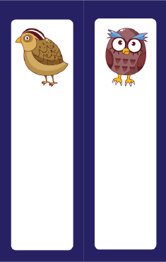 Partridge Owl Blue Bookmark bookmark