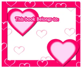 Pink Heart Bookplates bookmark
