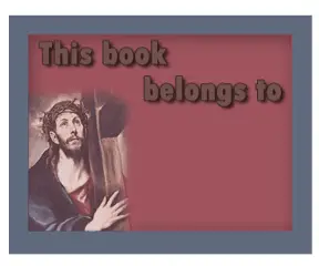 Religious Bookplate Christ Cross bookmark