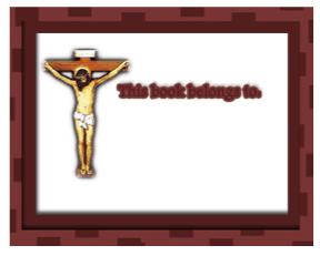 Religious Bookplate Crucifix bookmark