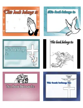 Religious Bookplates Assorted bookmark
