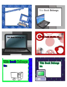 Technology Bookplates Assorted bookmark