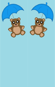 Teddy Bear Blue Umbrella Bookmark bookmark