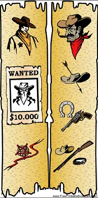 Western Bookmark with Sheriff bookmark