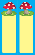 Blue Mushrooms Bookmark