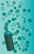 Blue Wine Bottle Bookmark