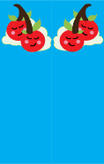 Cherries on Blue Bookmark