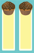 Cupcake Sprinkles Blue Bookmark