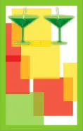Green Martini Glasses Bookmark