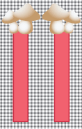 Mushrooms Black Gingham Bookmark