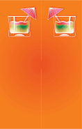 Orange Cocktail Umbrella Bookmark