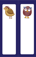 Partridge Owl Blue Bookmark