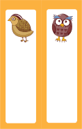 Partridge Owl Orange Bookmark