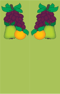 Pear Orange Grapes Green Bookmark