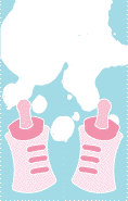 Pink Baby Bottle Blue Bookmark