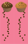 Pink Chocolate Chip Muffins Bookmark