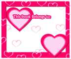 Pink Heart Bookplates