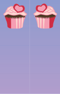 Pink Heart Cupcake Purple Bookmark