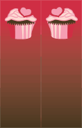 Pink Heart Cupcake Red Bookmark