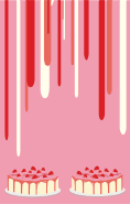 Pink Strawberry Cake Bookmark