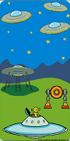 Sci-Fi Bookmark with Flying Saucers
