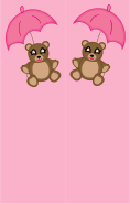Teddy Bear Pink Umbrella Bookmark