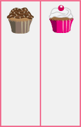 White Cupcakes Bookmark