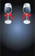 Wine Bow Blue Bookmark